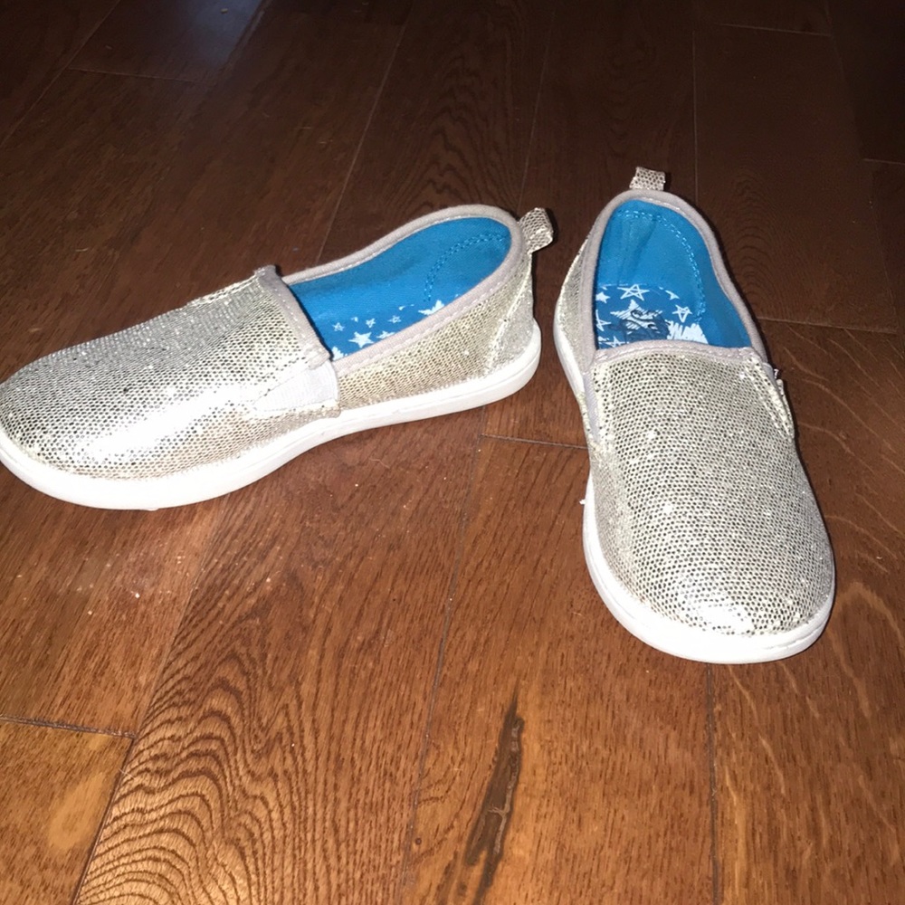Girls size 13 slip on glitter shoes